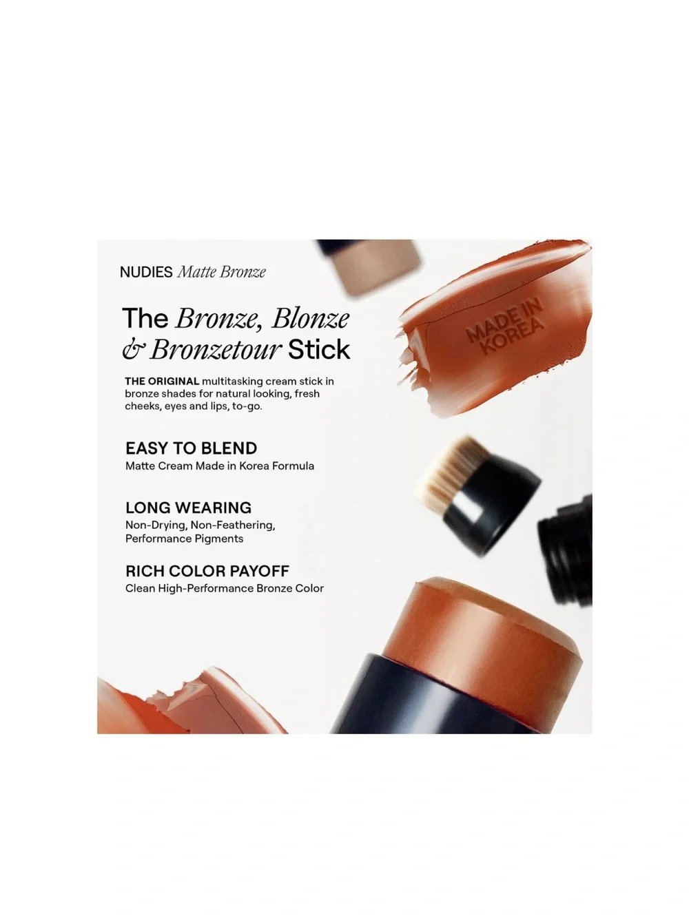 ☀️NUDESTIX Nudies Matte All Over Face Bronzer Stick – Sunkissed | Full Size